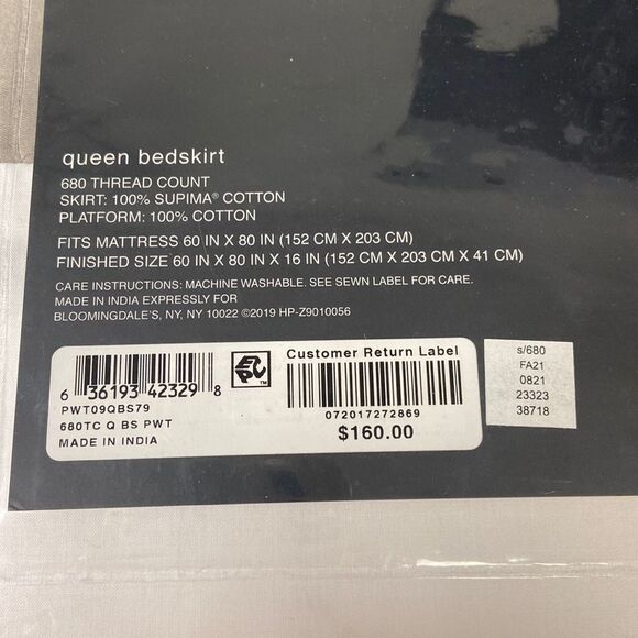 HUDSON PARK COLLECTION TIVOLI Queen BEDSKIRT 600 TC. Color: Dark Gray - Picture 2 of 4